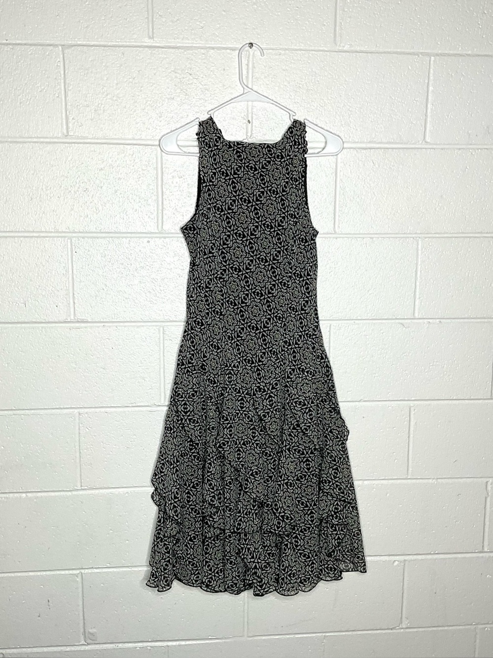 < Vintage Robbie Bee Cascading Bottom Hem Ruffled Midi Dress > - Picture 3 of 3